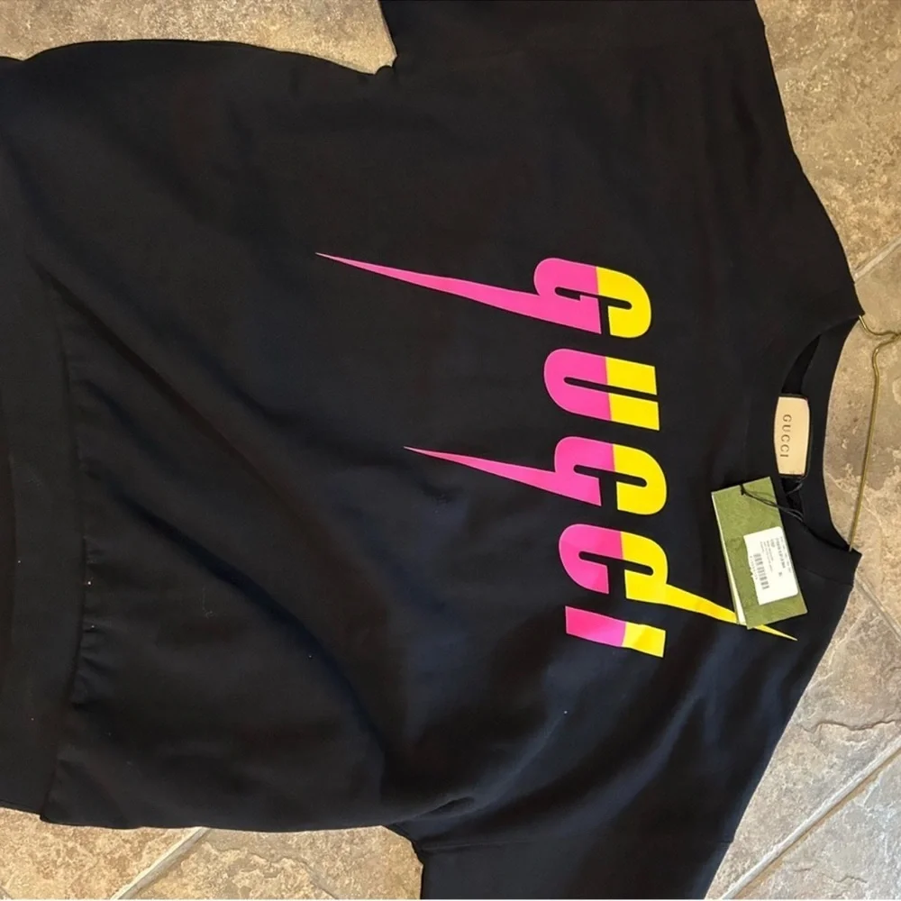 Men’s Gucci blade logo, print cotton sweatshirt, size XL made Italy